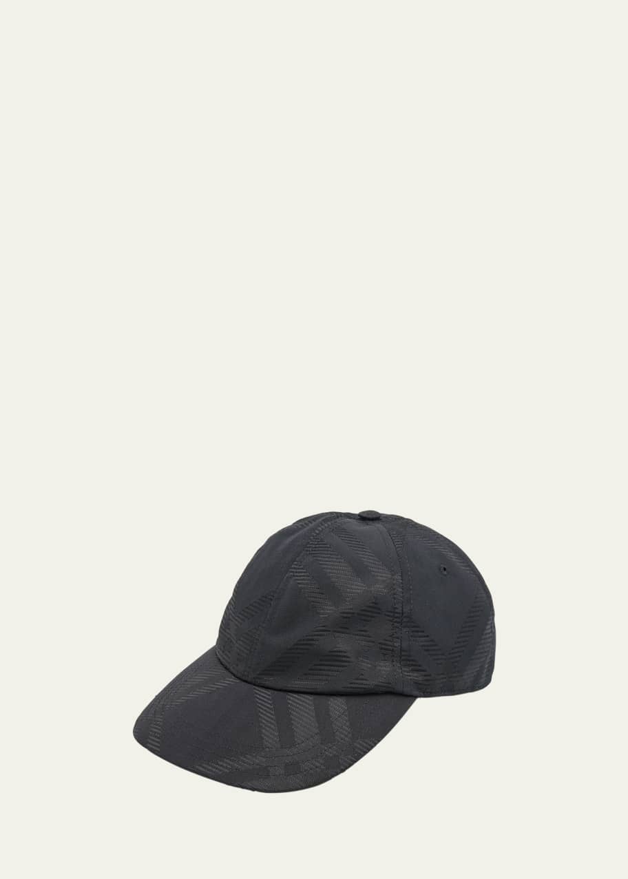 Image 1 of 1: Men's Tonal Check Jacquard Baseball Cap