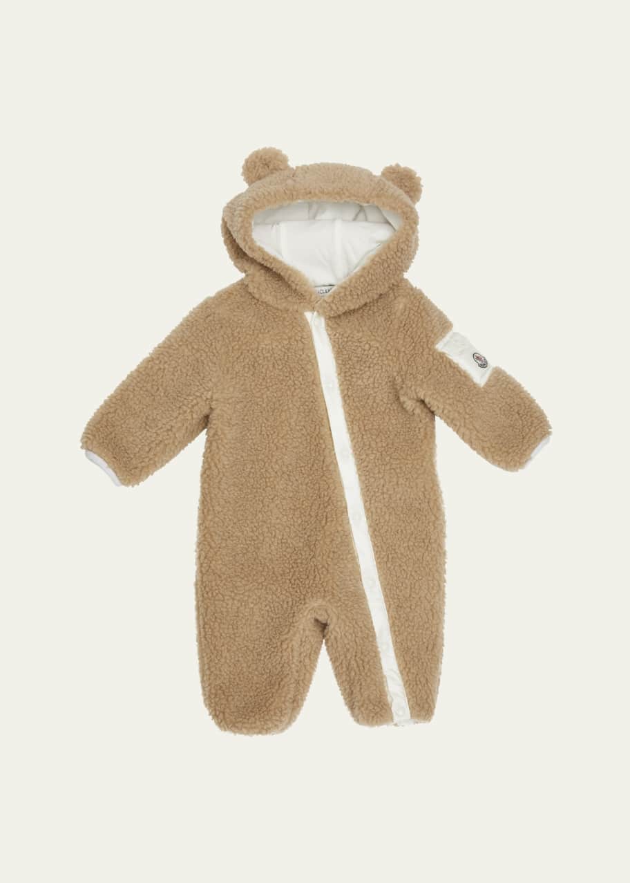 Image 1 of 1: Kid's Fleece Logo-Print Coverall, Size 3M-18M