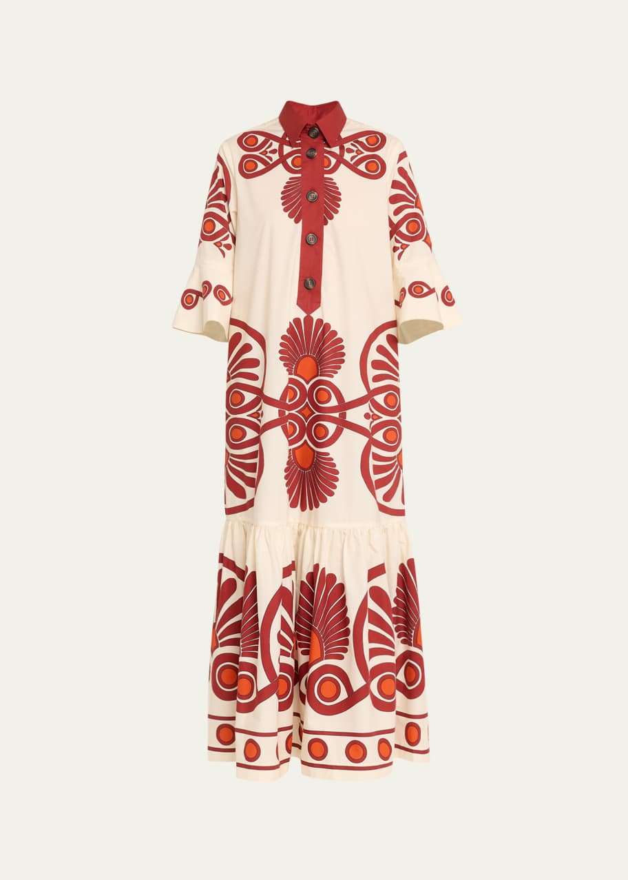 Image 1 of 1: Artemis Medallion-Print Maxi Dress