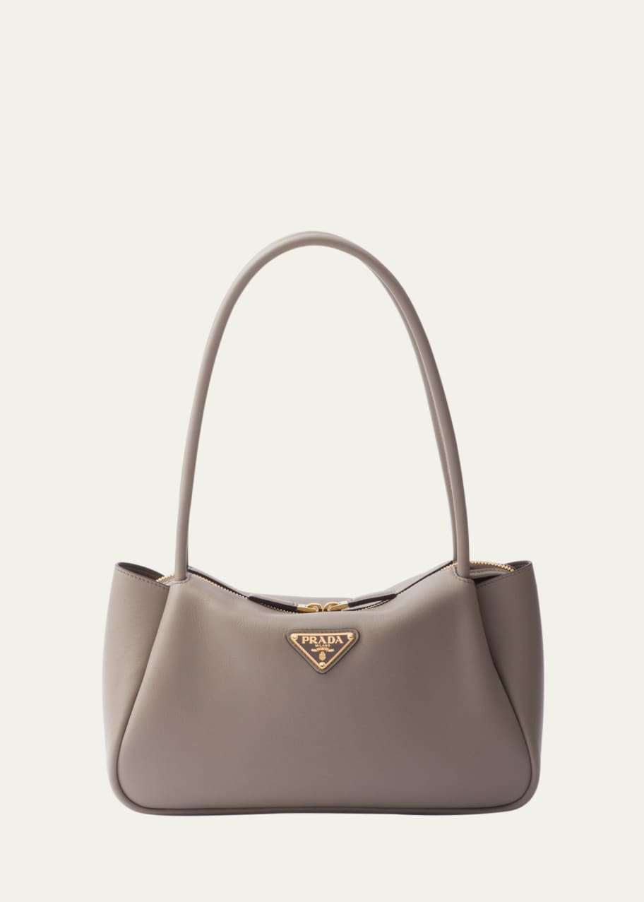 Prada Medium Zip Grain Leather Shoulder Bag - Bergdorf Goodman