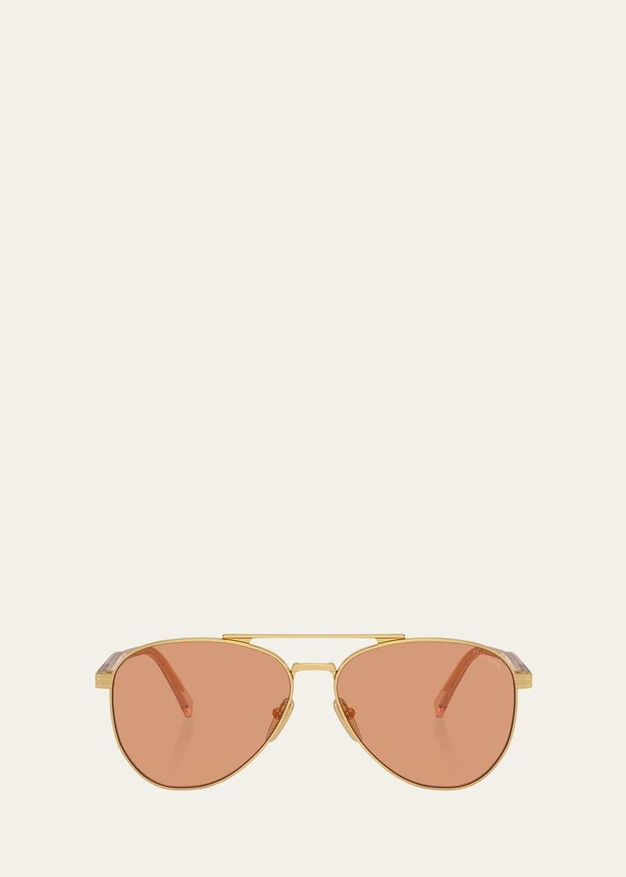 Image 1 of 1: Men's Pr a58s Steel Aviator Sunglasses