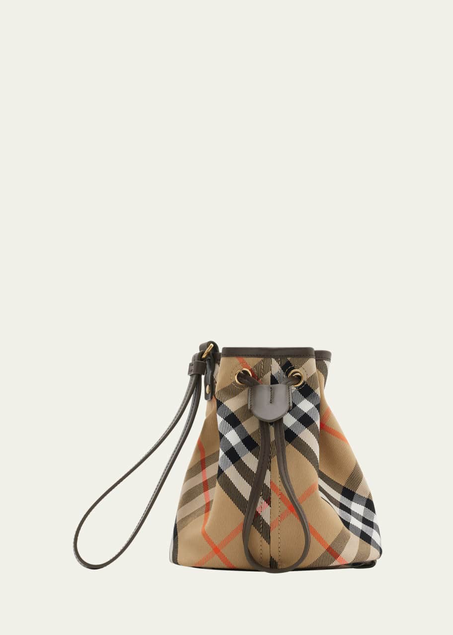 【Burberry】★送料・関税込★25SS Check Drawstring Pouch Burberry Check Drawstring Pouch | Black | FARFETCH