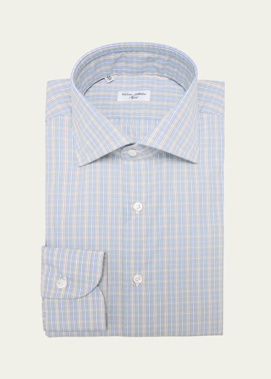 Image 1 of 1: Men's Cotton Graph Check Dress Shirt