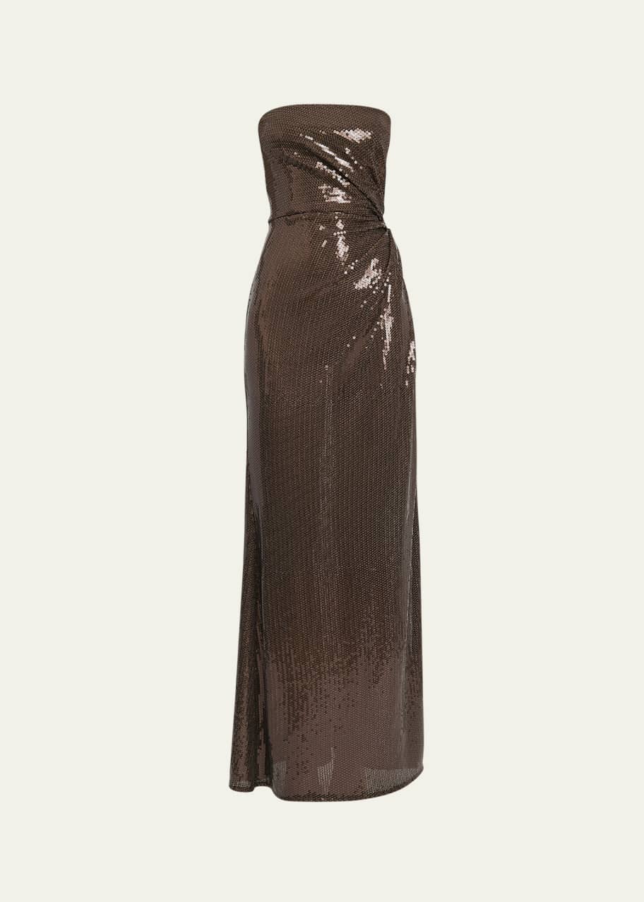 Image 1 of 1: Strapless Sequin Twist Gown