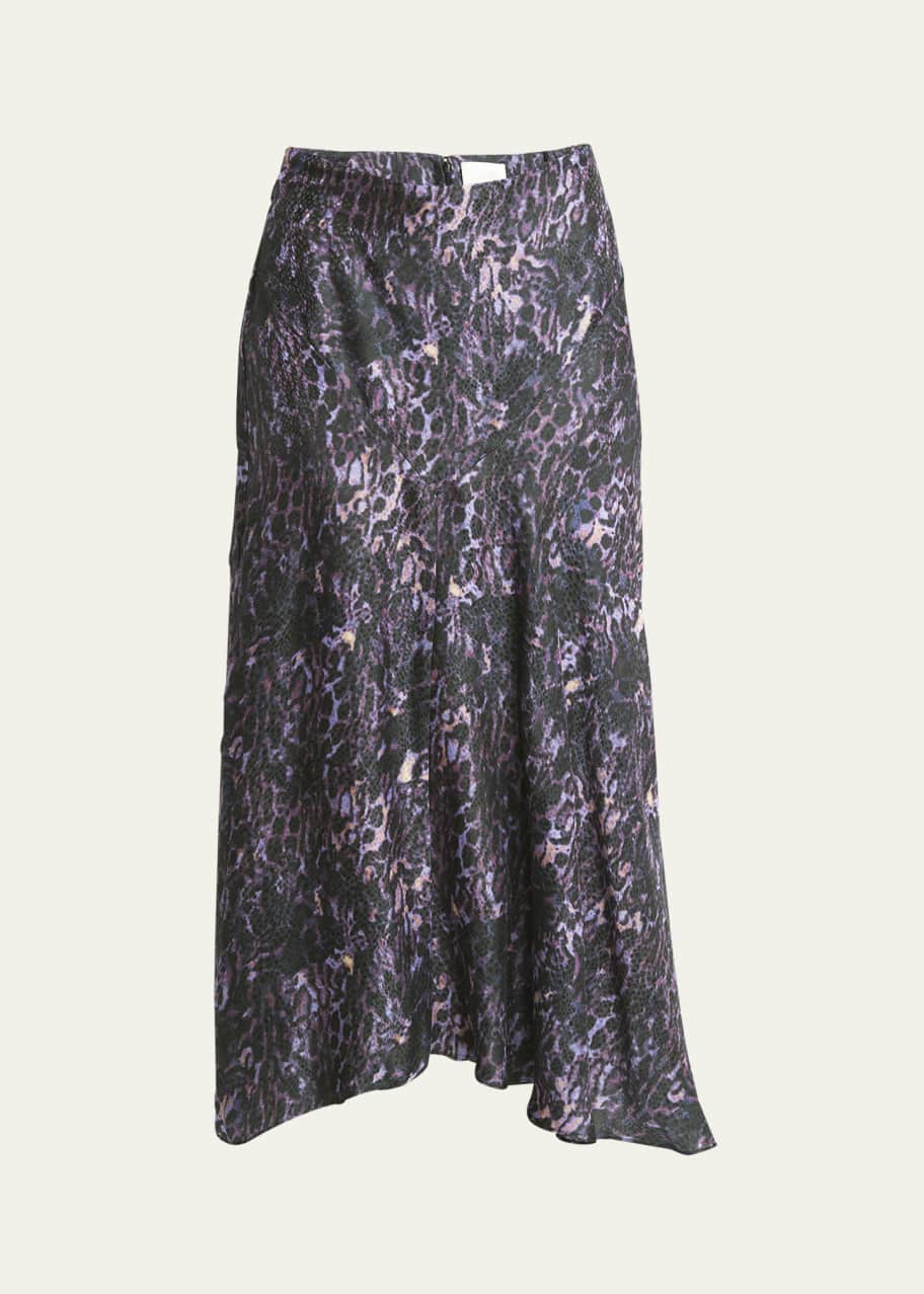 Image 1 of 1: Lisanne Silk Printed Midi Skirt