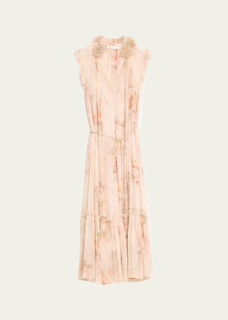 Zimmermann Illustration Floral Flutter Dress - Bergdorf Goodman