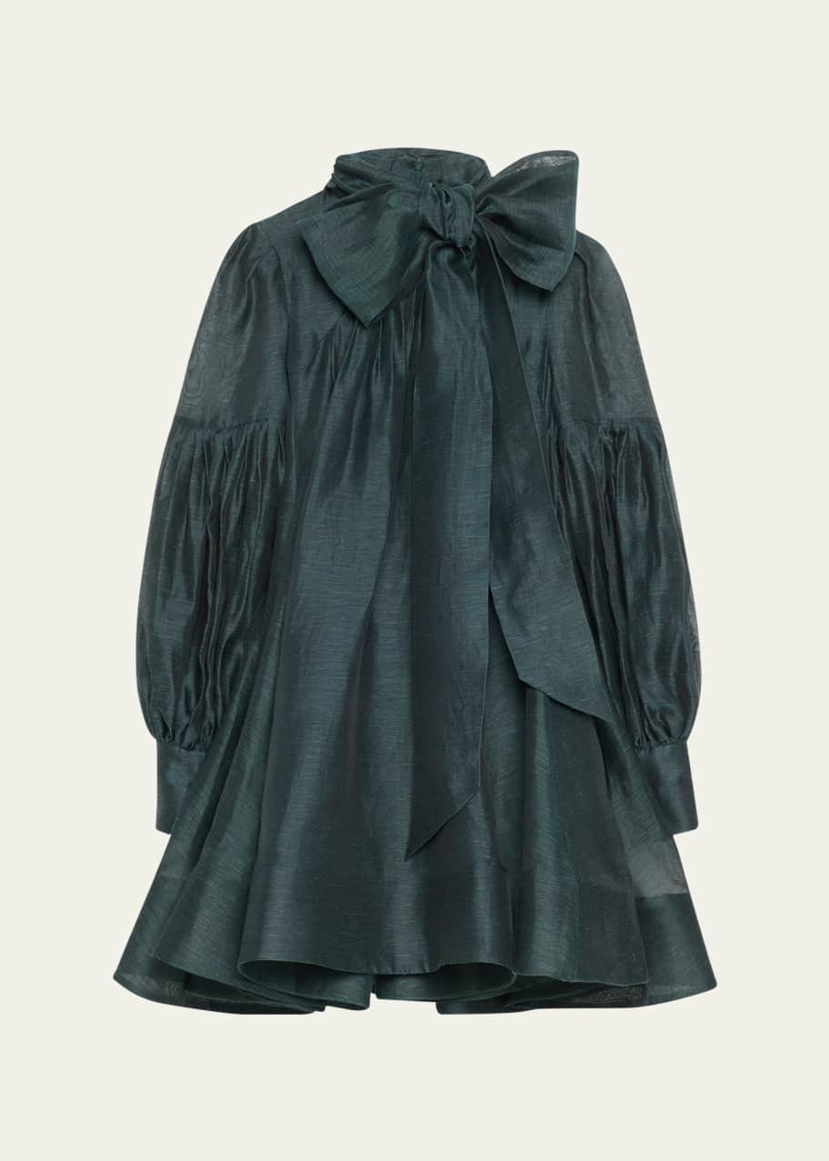 【Zimmermann】PAVILION TIE NECK MINI DRESS タイネック ミニ Zimmermann PAVILION TIE NECK MINI DRESS | REVERSIBLE