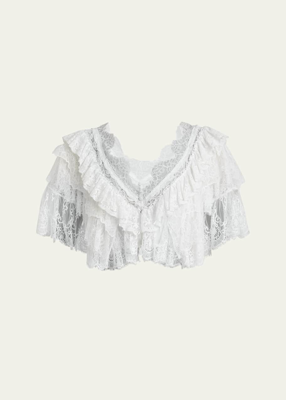 Image 1 of 1: Floral Lace Mix Crop Top