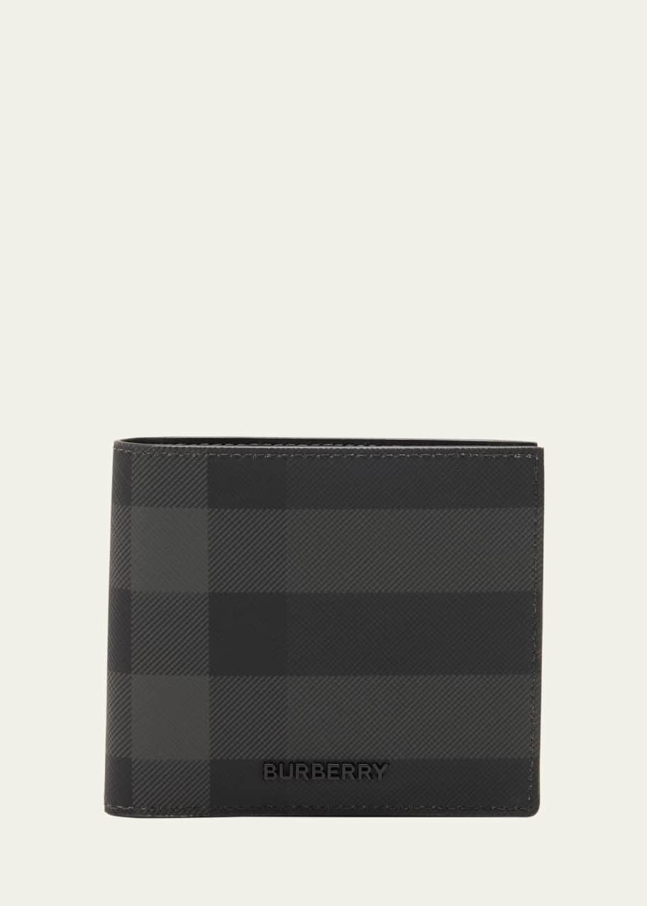 Image 1 of 1: Men's Charcoal Check Bifold Wallet
