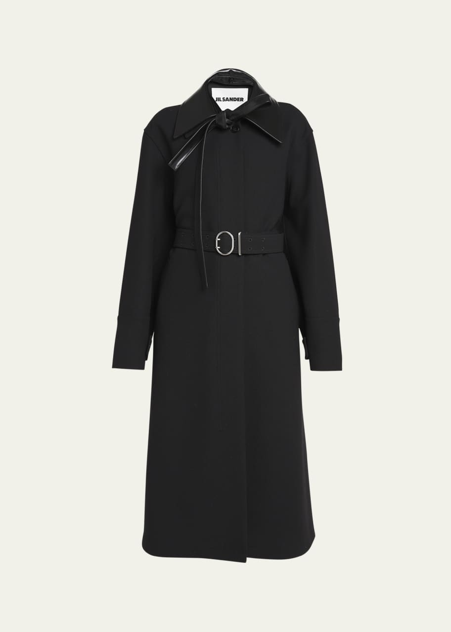 Image 1 of 1: Neck-Tie Belted Wool Sport Coat
