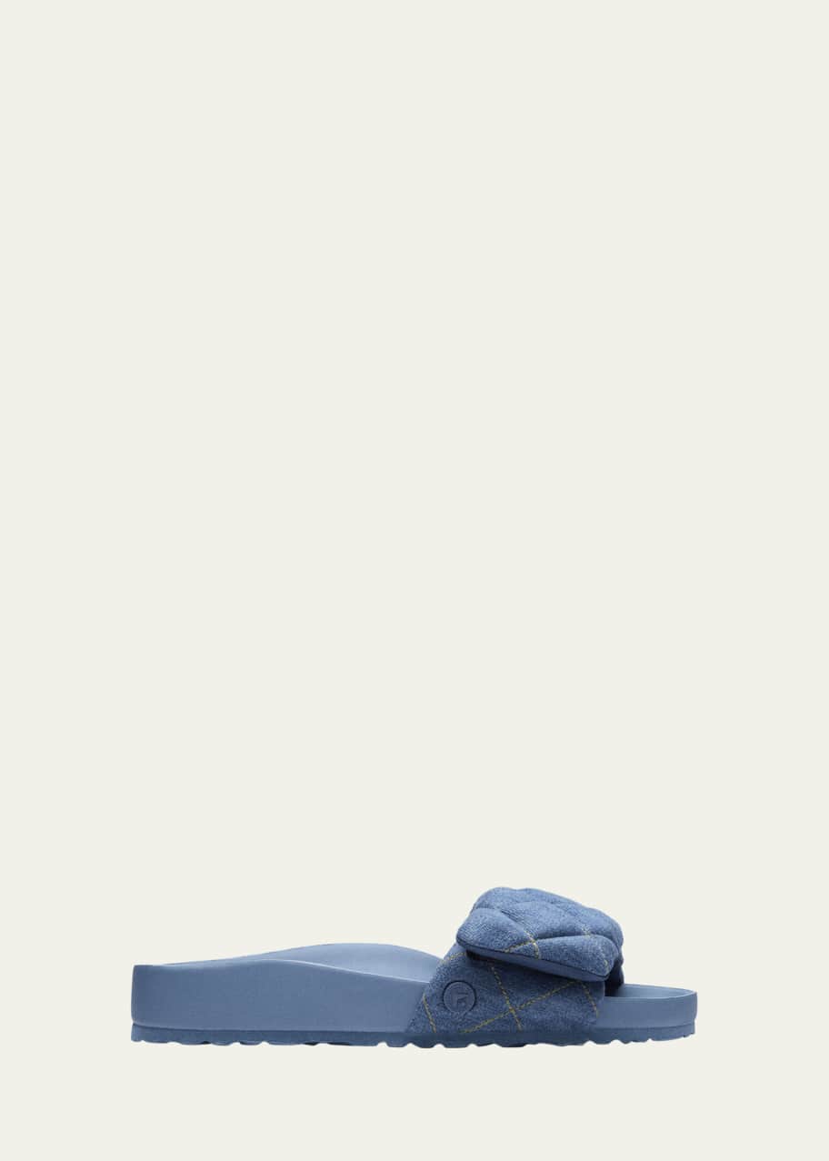 Image 1 of 1: Sylt Quilted Denim Slide Sandals