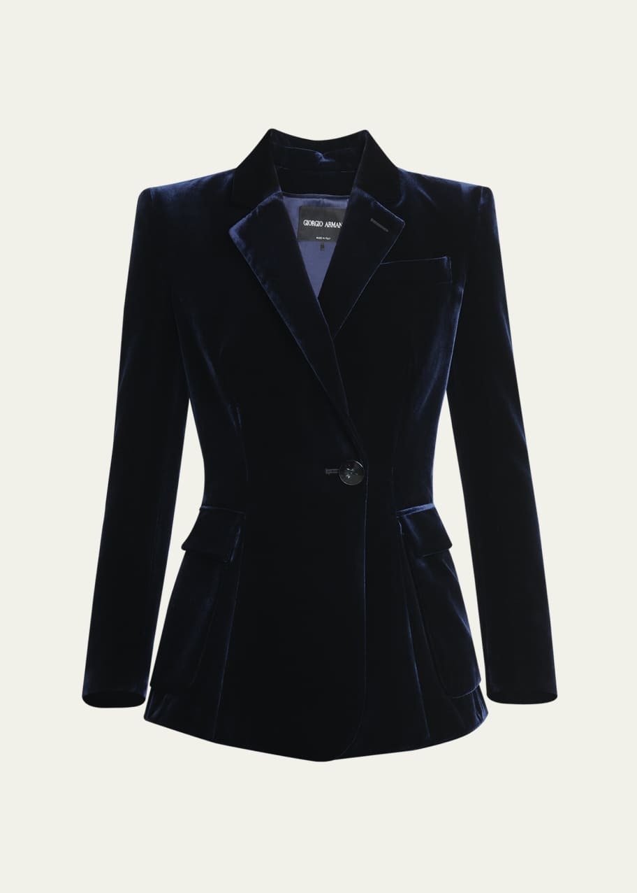 Image 1 of 1: Tailored Velvet Blazer Jacket