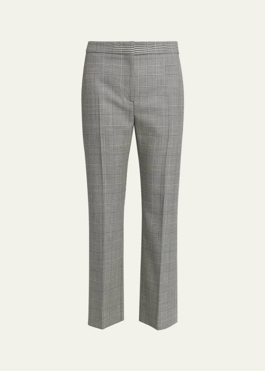 Image 1 of 1: Prince of Wales Cropped Wool Trousers