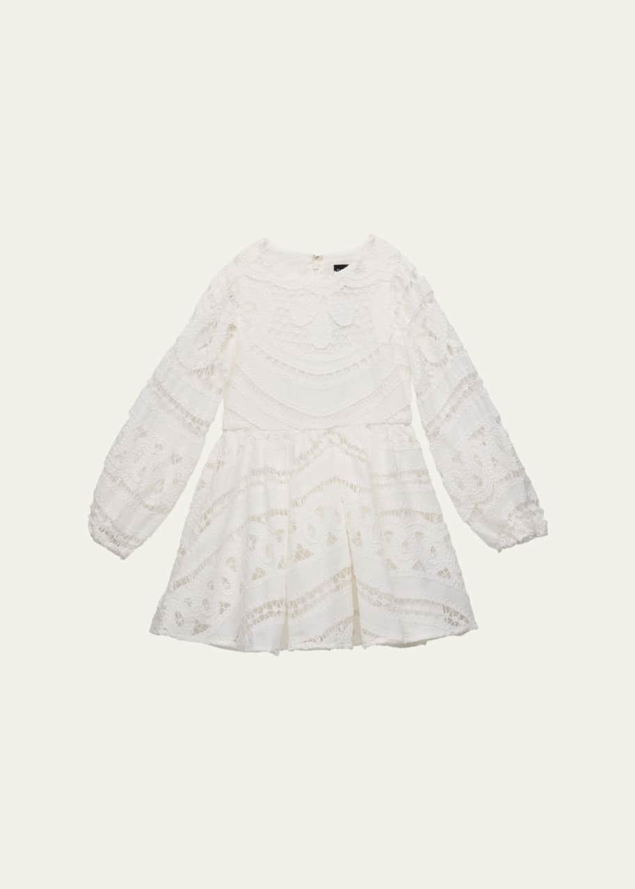 Image 1 of 1: Girl's Crotchet Lace Dress, Size 6-14