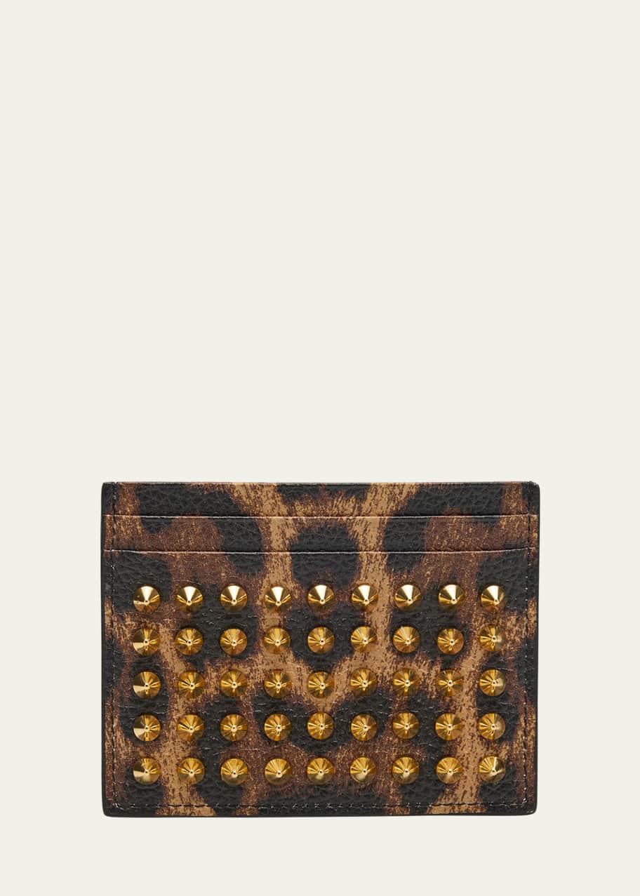 Image 1 of 1: Men's Kios Spiked Leopard Card Case