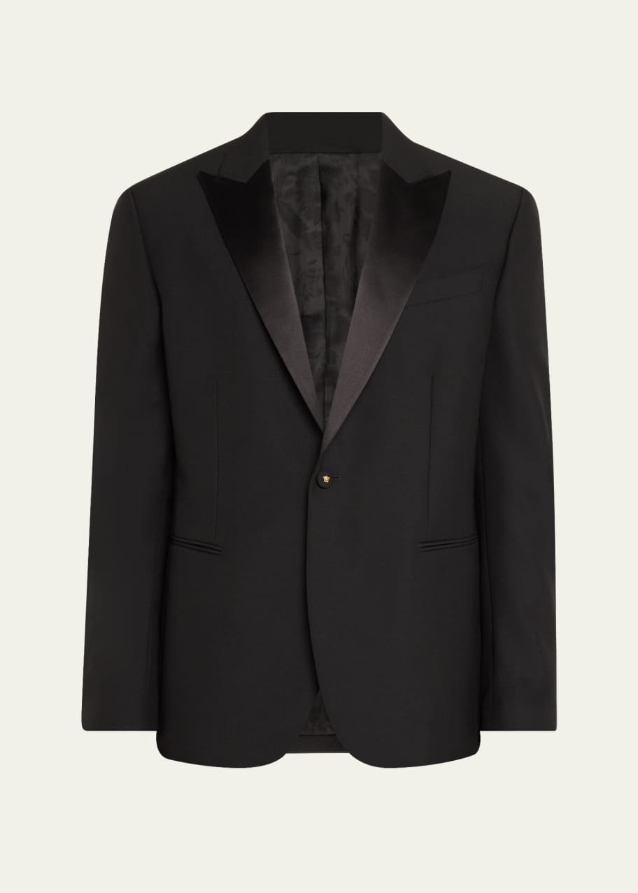Image 1 of 1: Men's Medusa Mohair-Blend Tuxedo Jacket