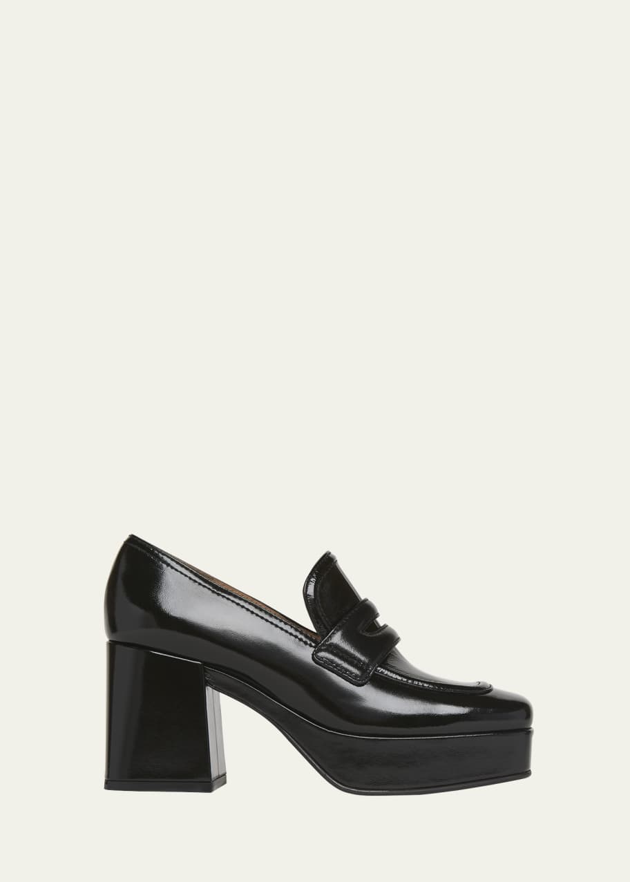 Gianvito Rossi Patent Platform Penny Loafers - Bergdorf Goodman