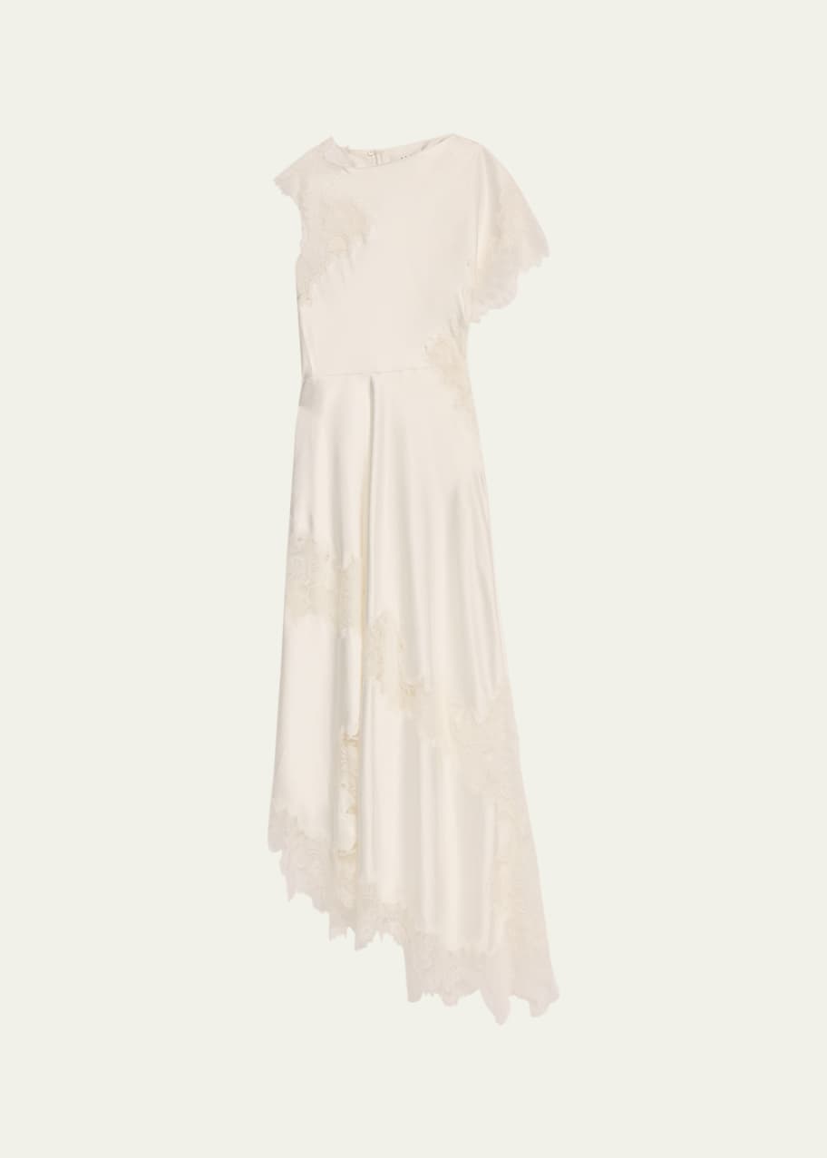 Image 1 of 1: Alessia Satin and Lace Maxi Dress
