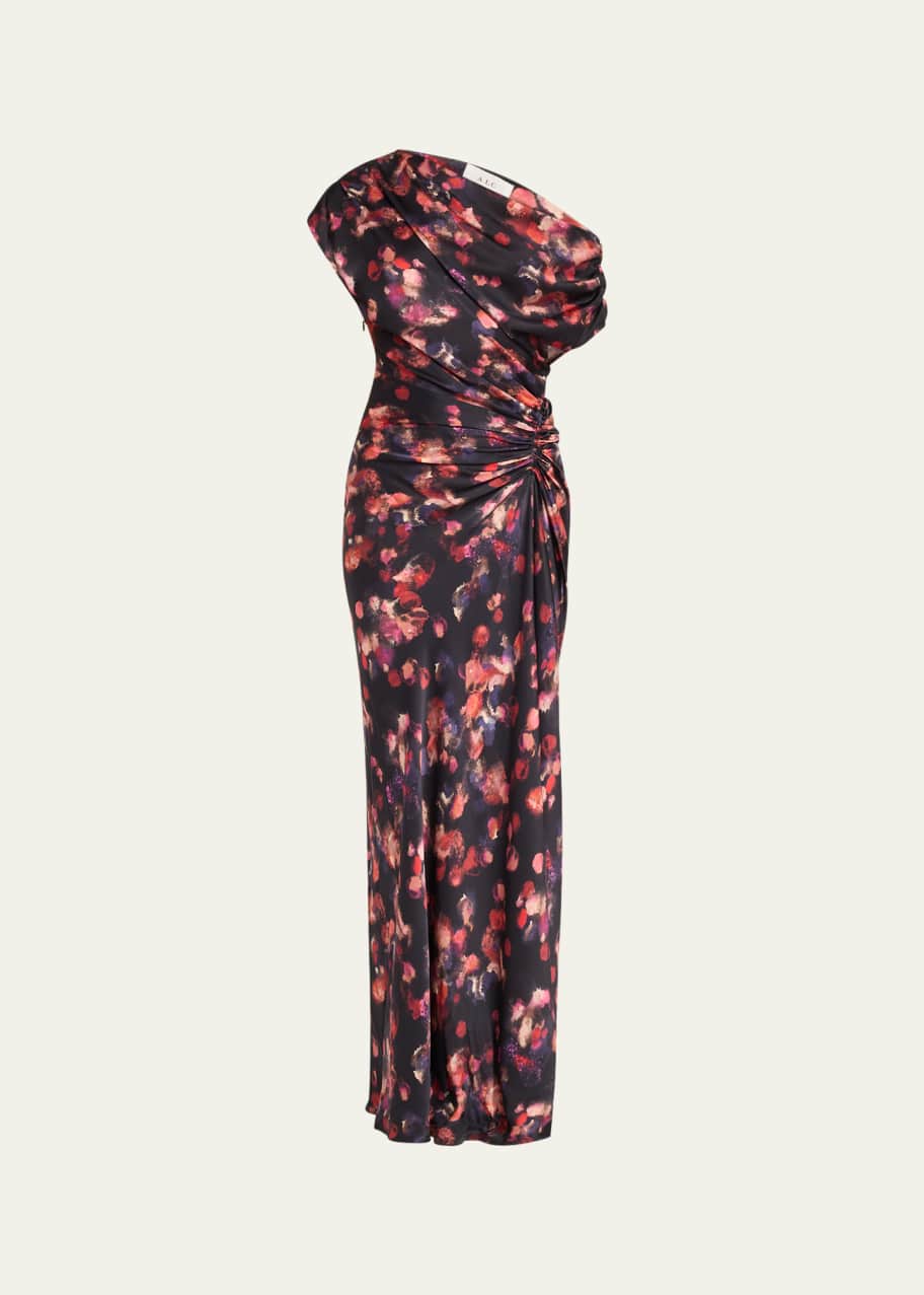Image 1 of 1: Draped Satin Poppy Gown