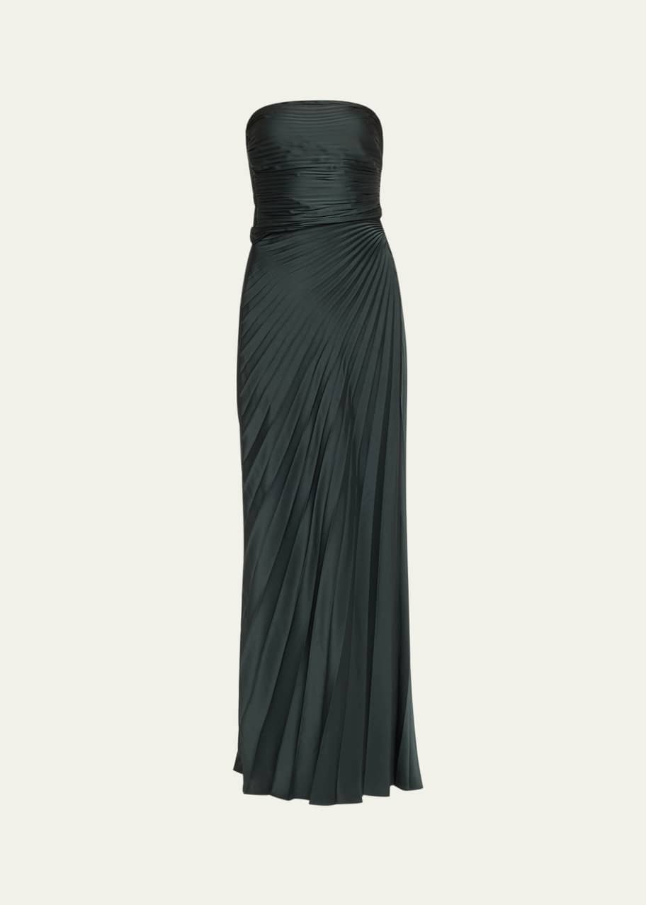 Image 1 of 1: Bianca Pleated Strapless Gown