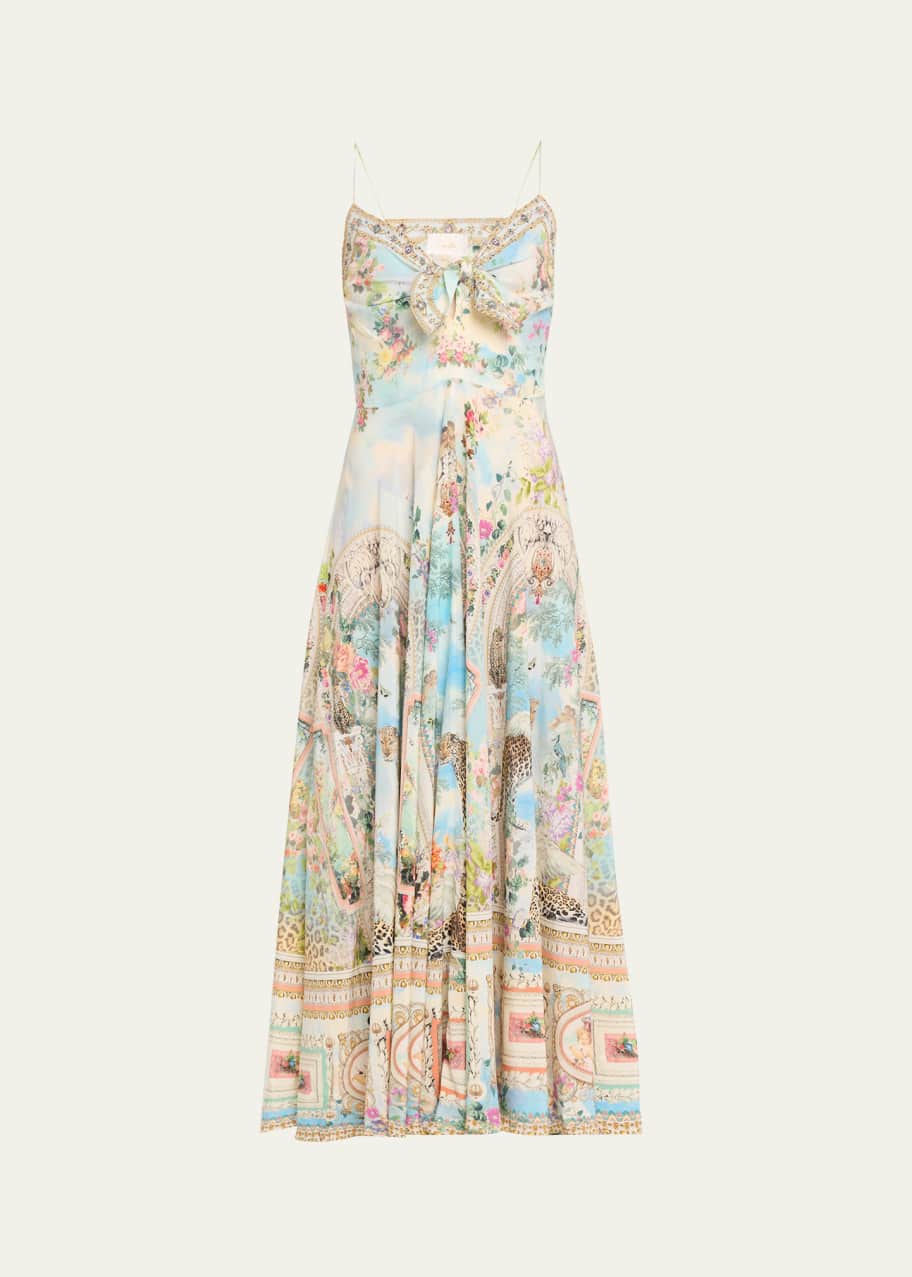 knee length dresses for ladies TIE FRONT MAXI WITH SPLIT SAINT GERMAINE – CAMILLA