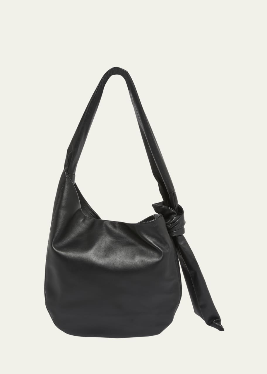 Image 1 of 1: Muff Smooth Leather Knot Shoulder Bag