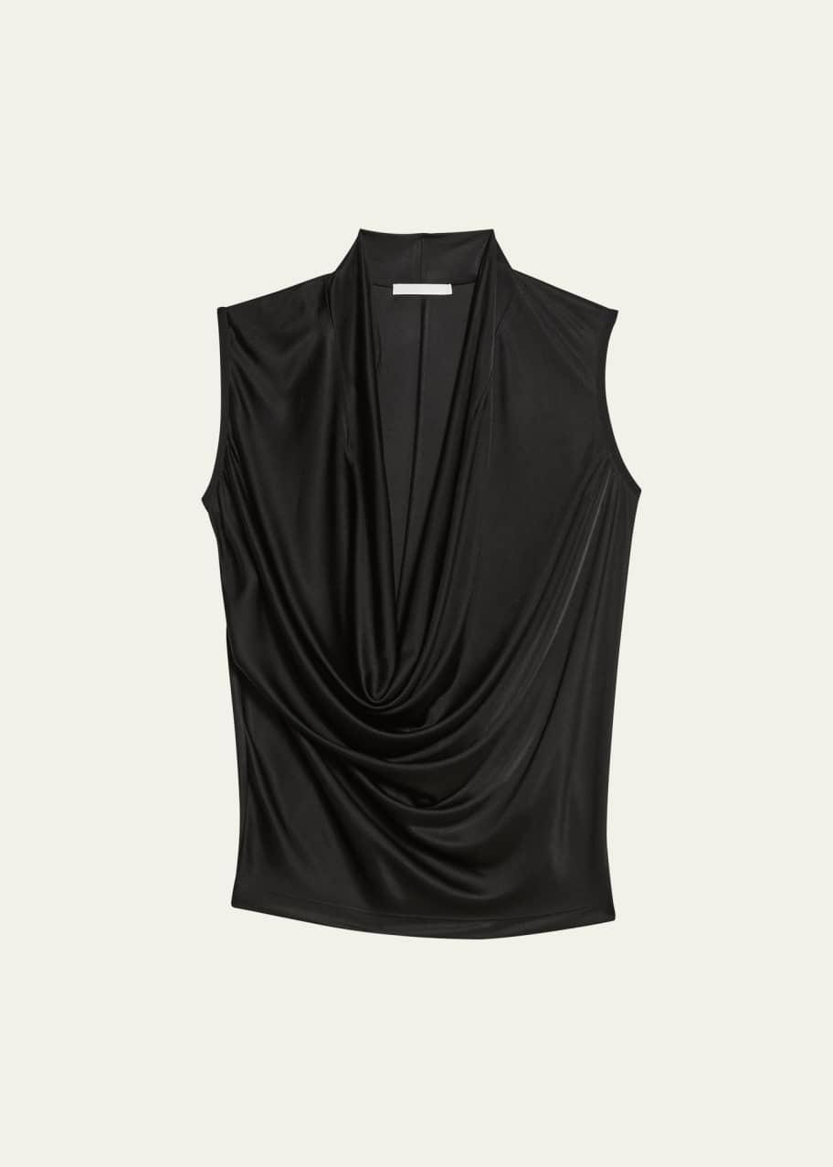 Image 1 of 1: Sleeveless Plunging Jersey Top