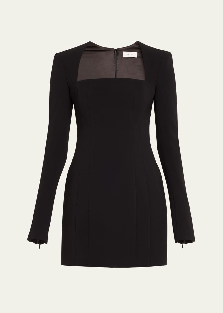 Image 1 of 1: Ella Seamed Square-Neck Mini Dress