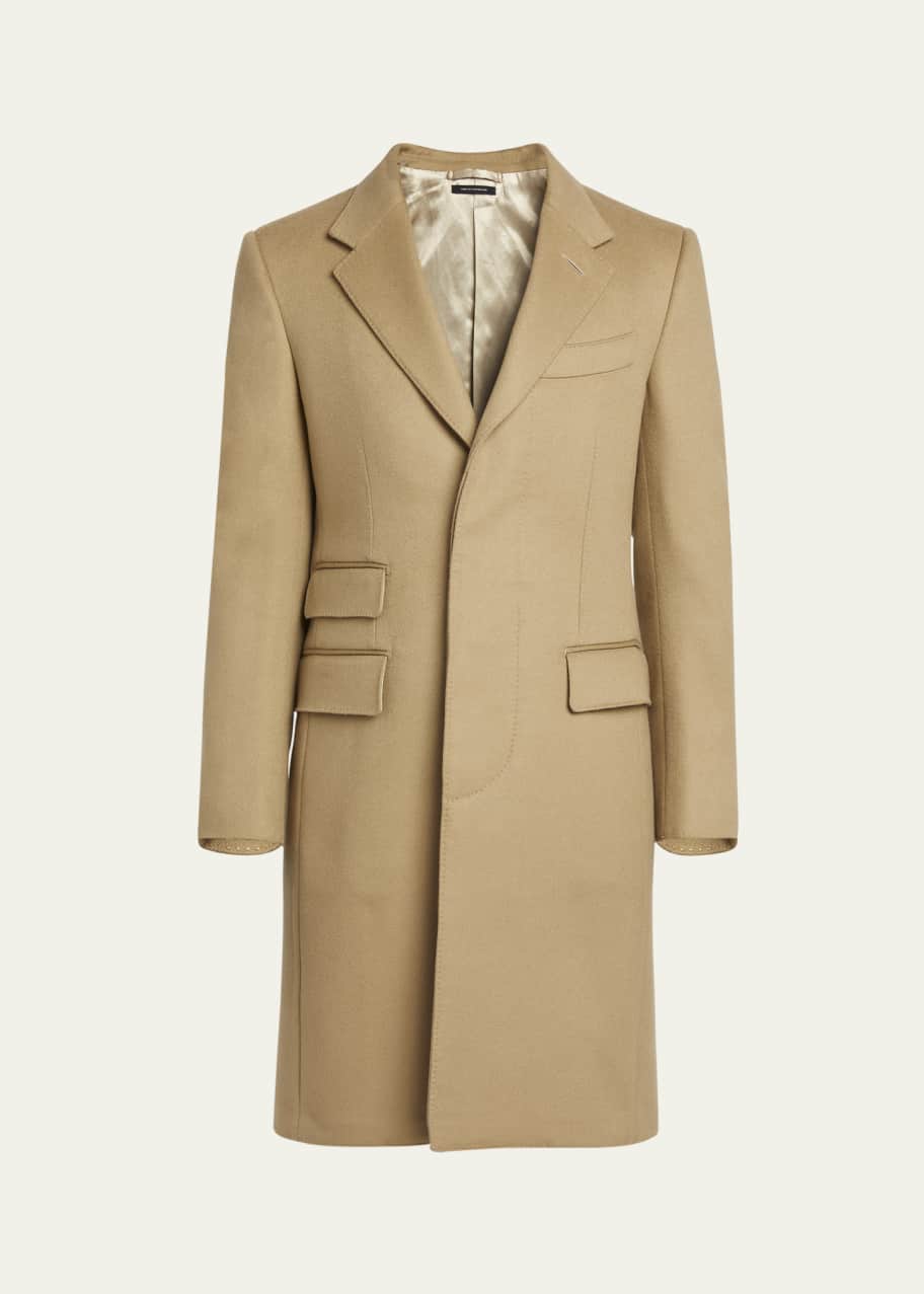 Image 1 of 1: Men's Tailored Wool-Cashmere Topcoat