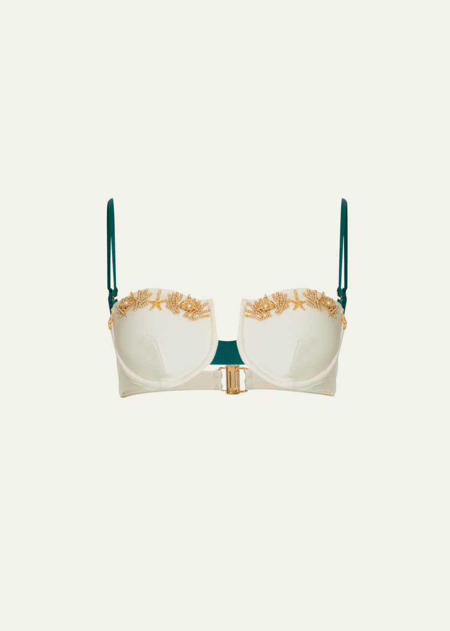 Image 1 of 1: Portofino Hand-Beaded Bikini Top