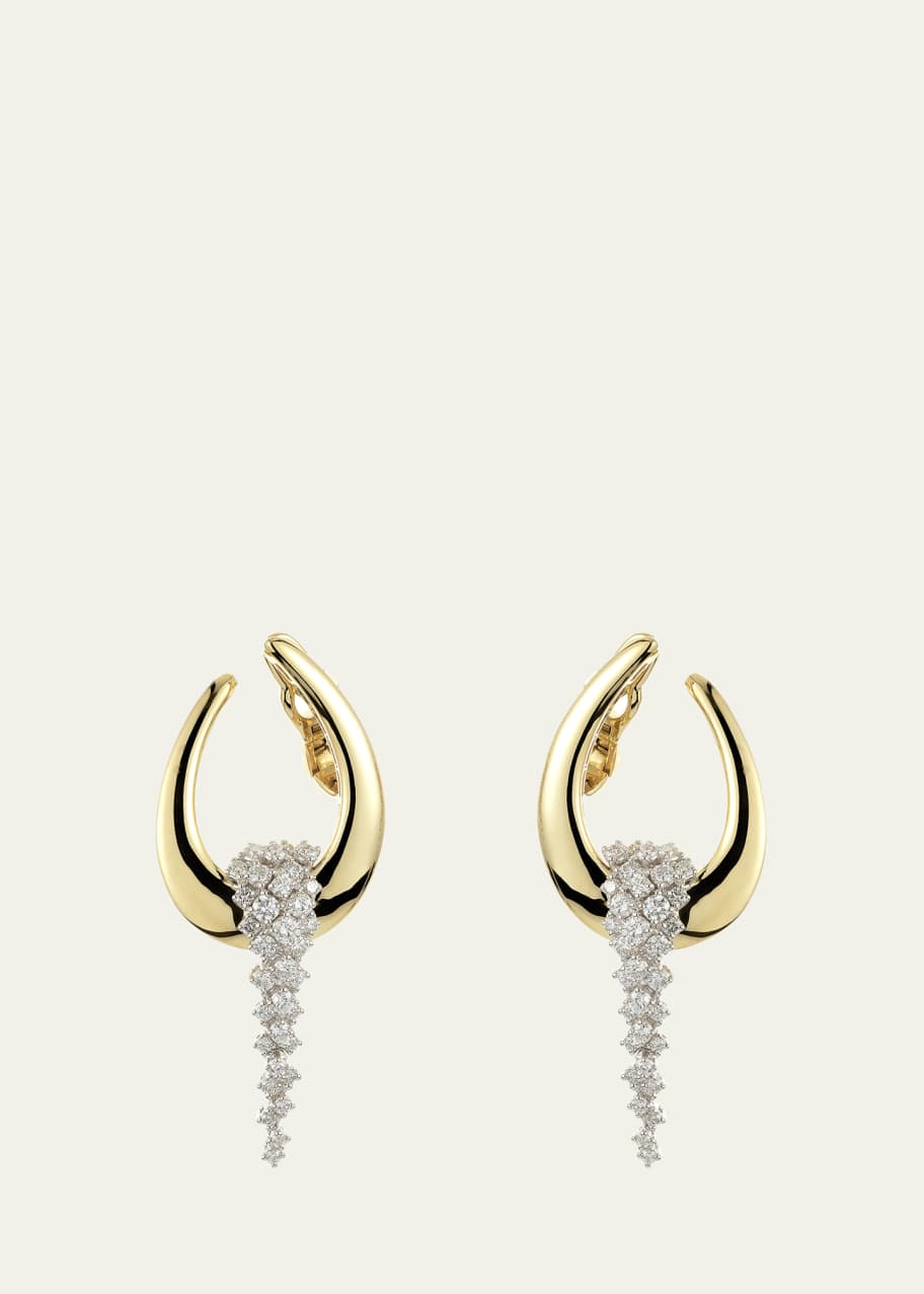 Image 1 of 1: 18K Yellow Gold Diamond Drip Earrings