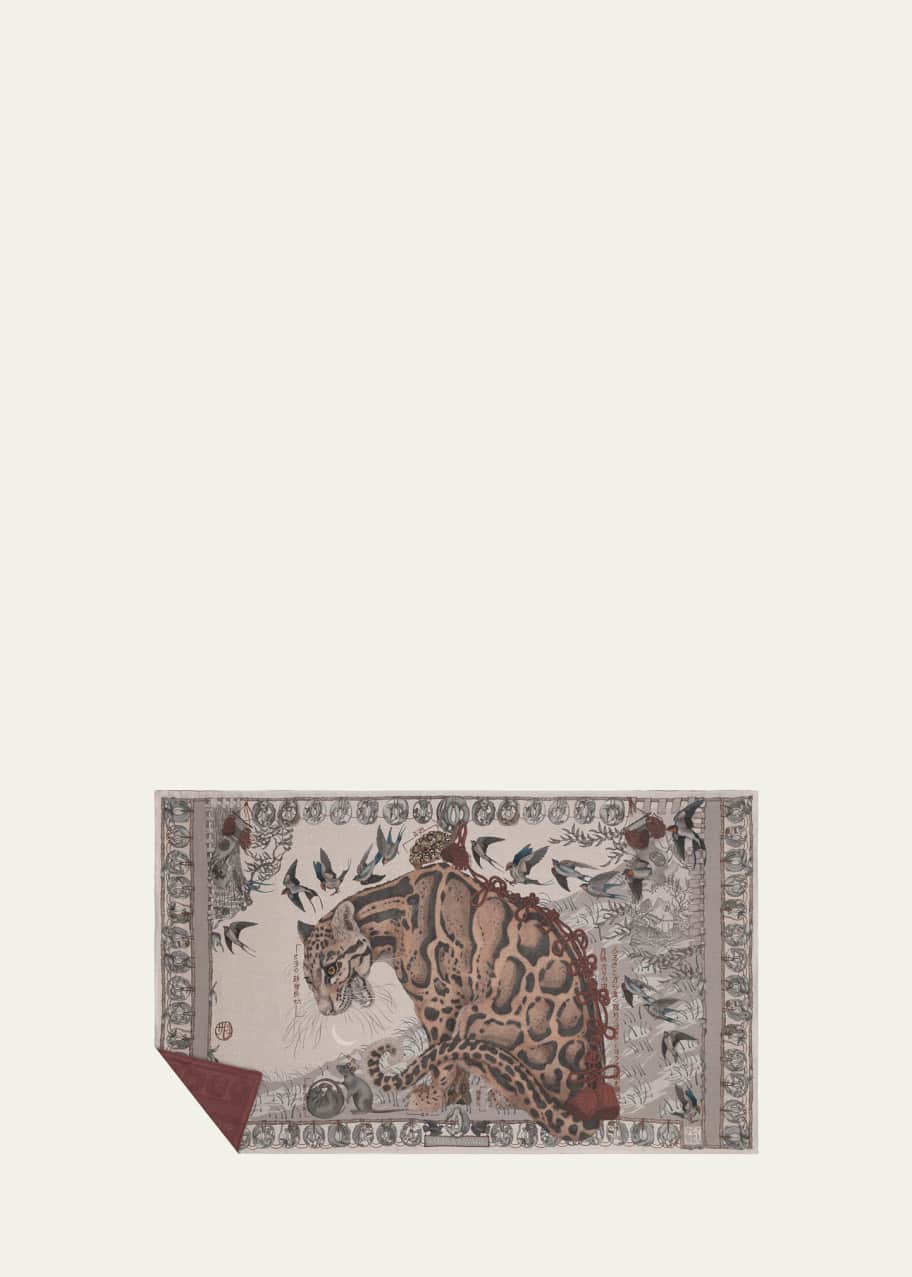 Image 1 of 1: The Lunar Leopard Cashmere-Blend Stole