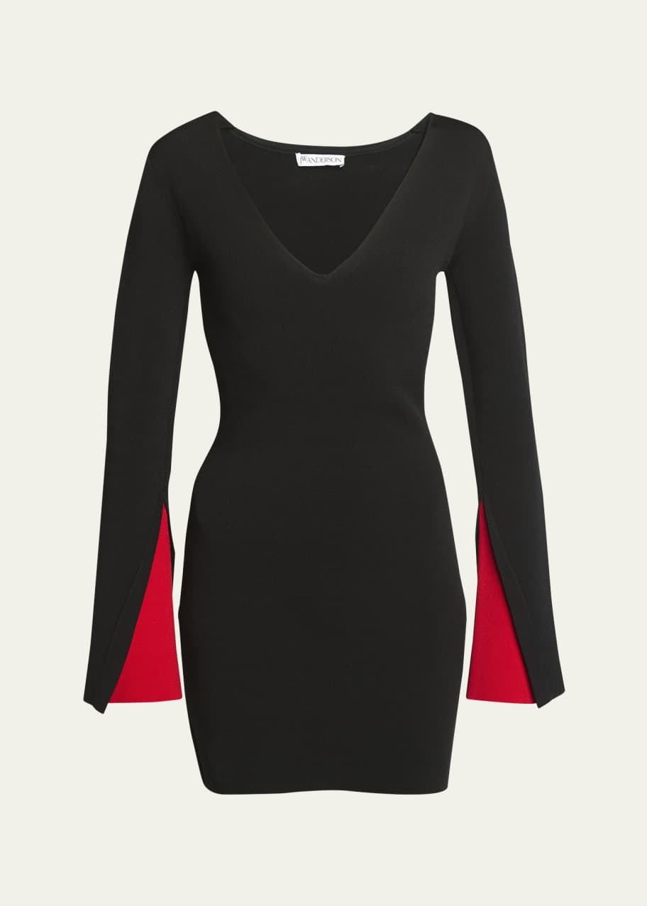 Image 1 of 1: Contrast Cuff Body-Con Mini Dress