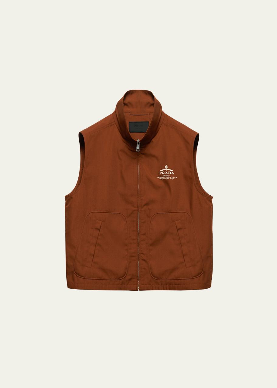 山本和男　PRADA archive down vest Prada Men's Archive Cotton-Blend Vest - Bergdorf Goodman