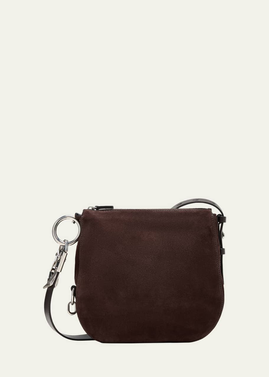 Image 1 of 1: Knight Small Suede Shoulder Bag
