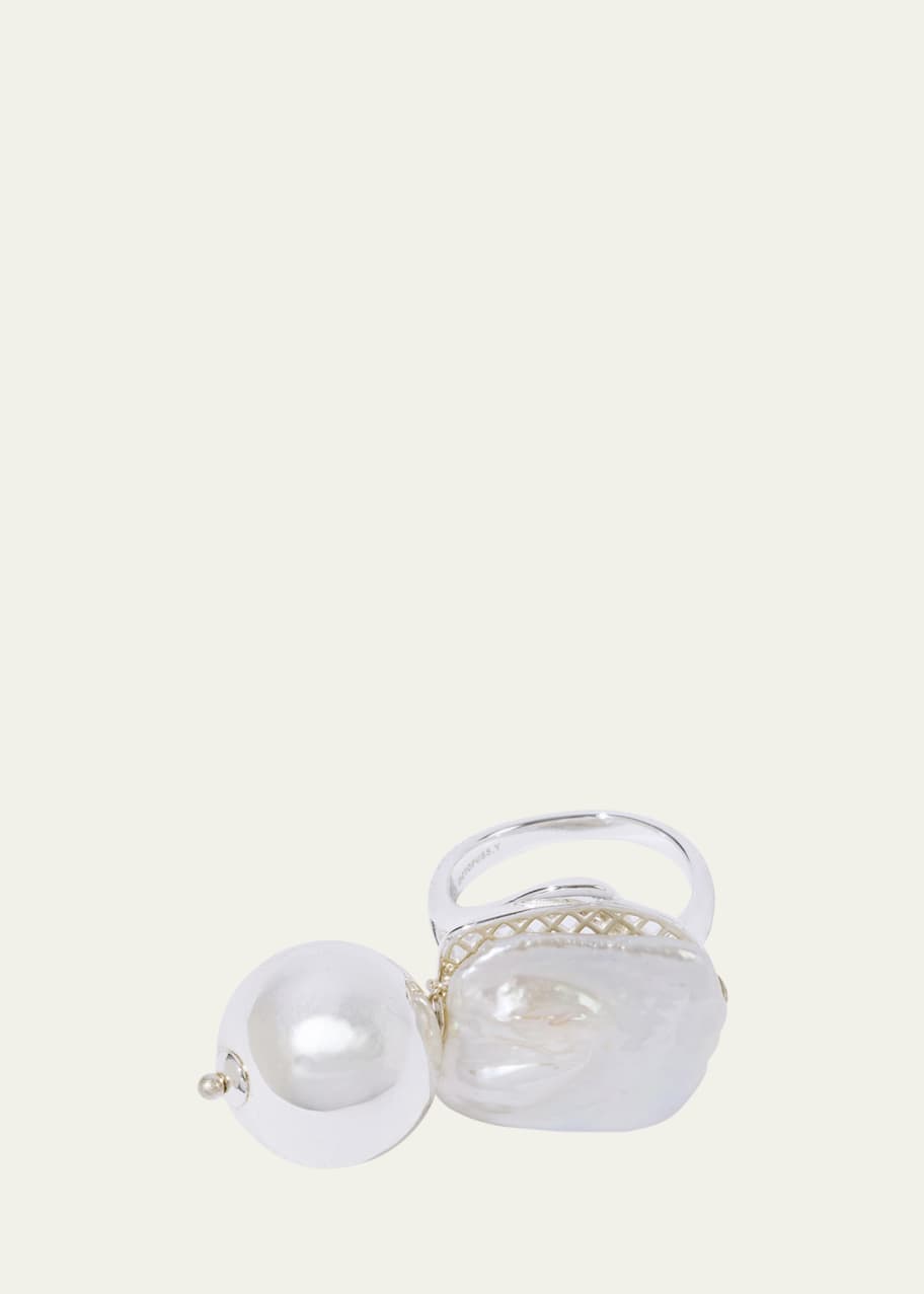 Image 1 of 1: Ronde Carre Pearl Statement Ring