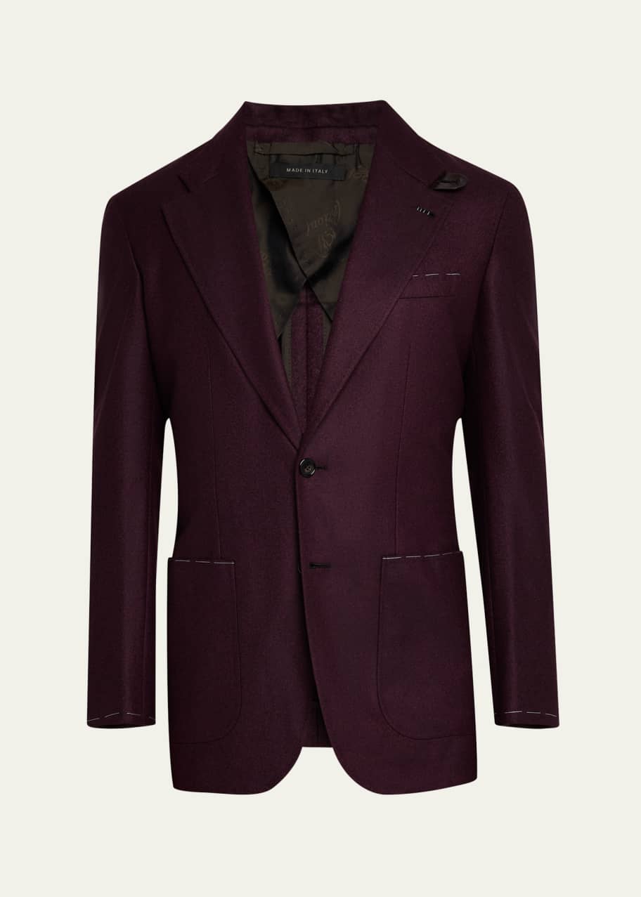 Image 1 of 1: Men's Wool-Silk Twill Sport Coat