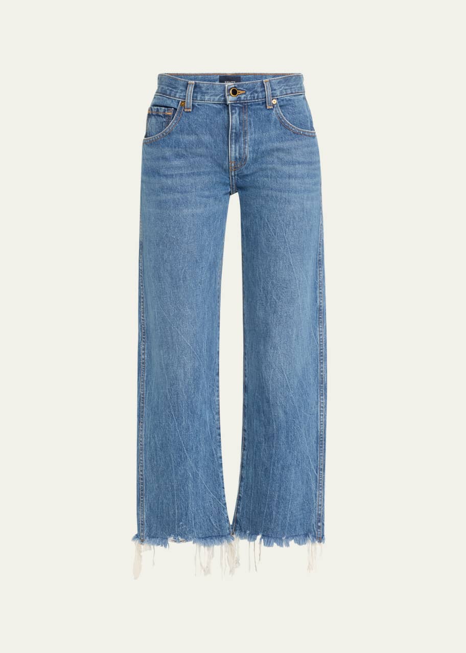 Image 1 of 1: Kerrie Raw Hem Wide Leg Jeans