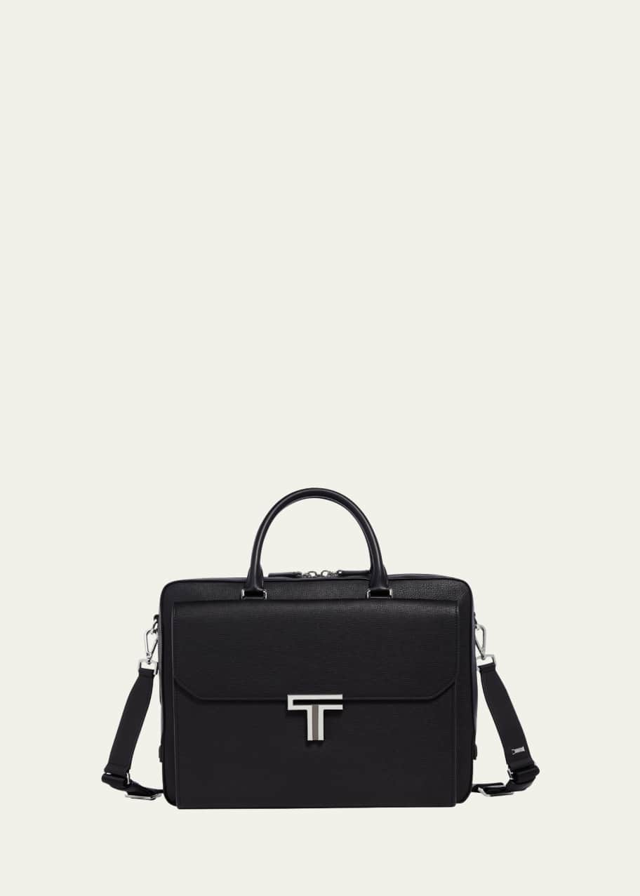 Image 1 of 1: Vincenzo Zip Leather Briefcase