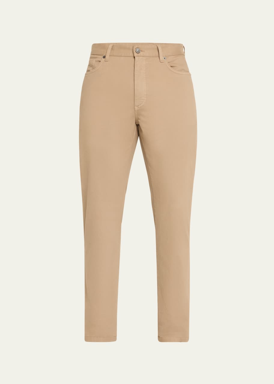 Image 1 of 1: Men's Straight-Leg Cotton Gabardine Jeans