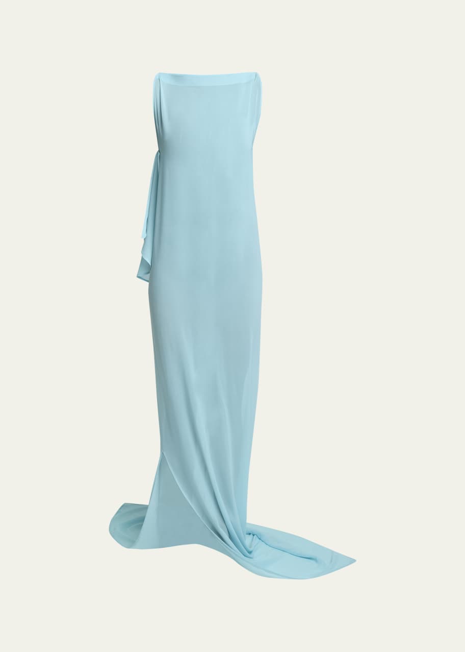 Image 1 of 1: Ameno Long Draped Silk Dress