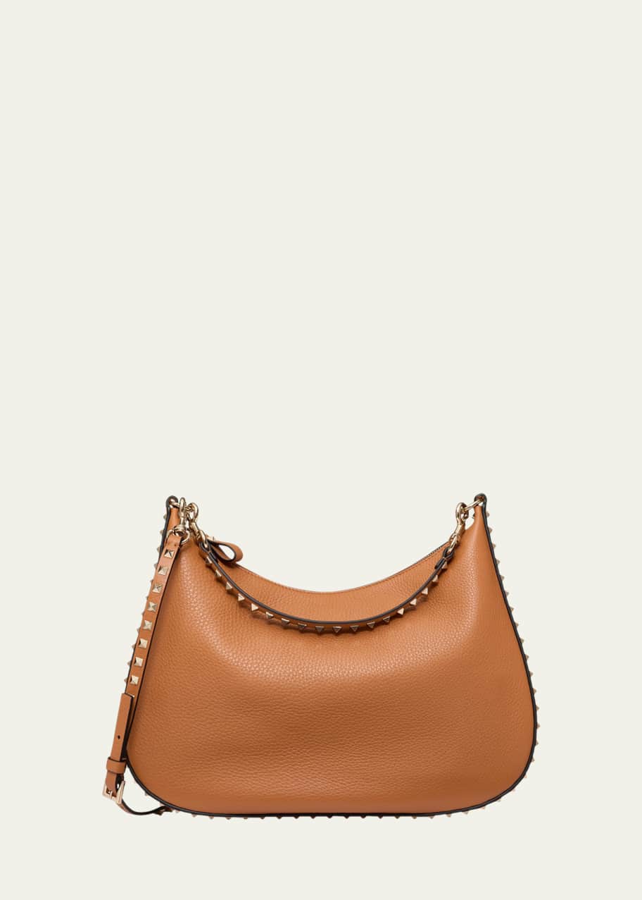 Image 1 of 1: Rockstud Calfskin Hobo Bag
