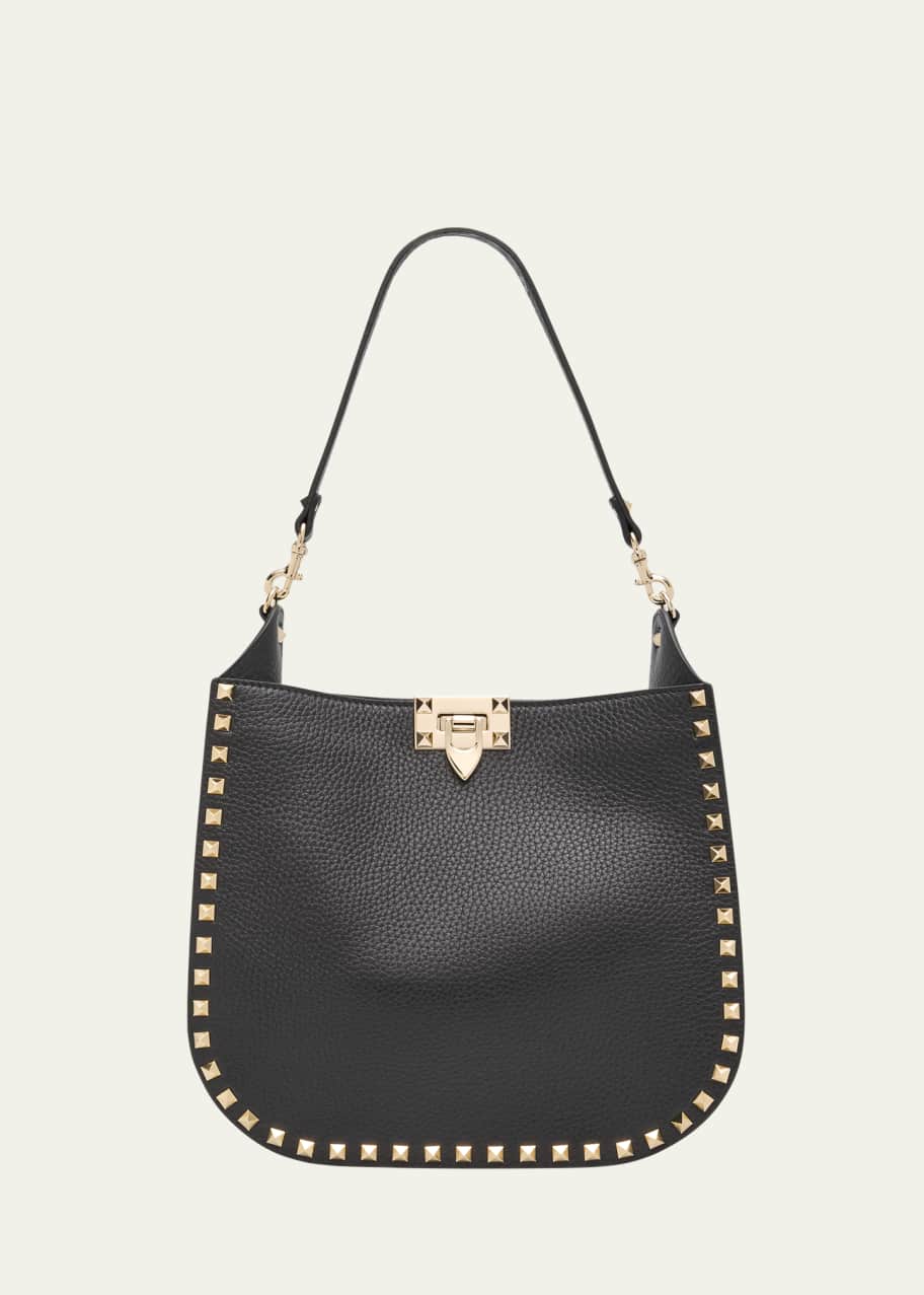 Valentino Garavani Rockstud Small Calfskin Hobo Bag