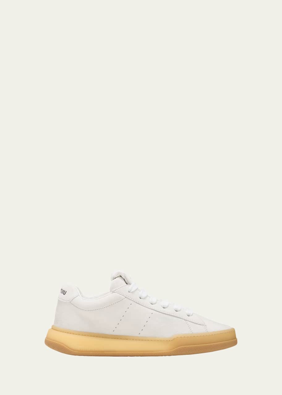 Image 1 of 1: Suede Low-Top Court Sneakers