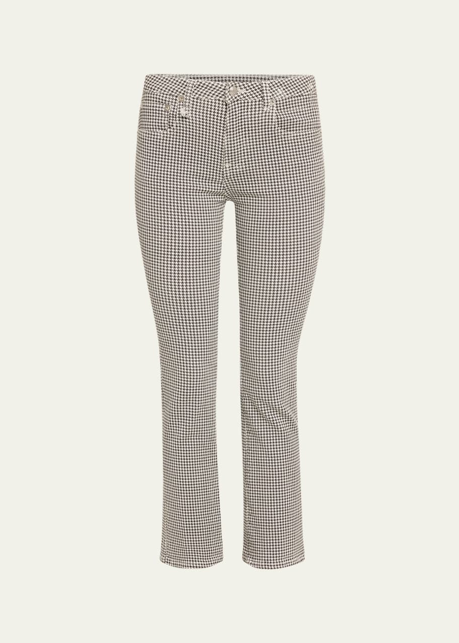 Image 1 of 1: Kick Fit Houndstooth Flare Jeans