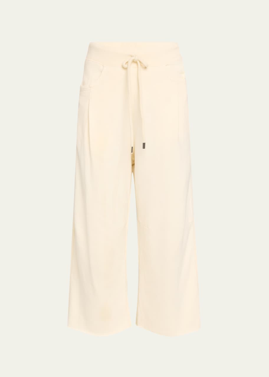 Image 1 of 1: Cropped Pleated Sweatpants