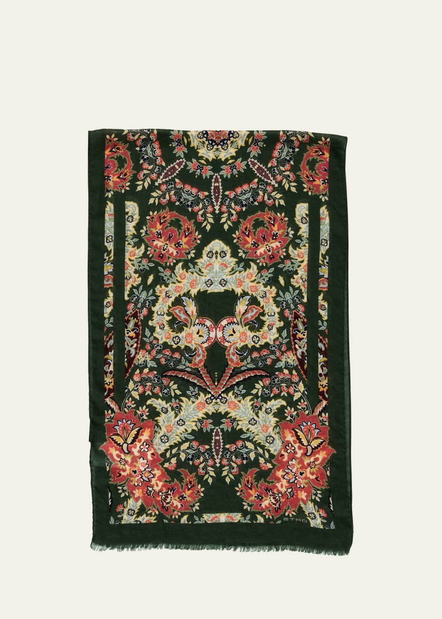 Image 1 of 1: Tosca Floral Wool-Blend Scarf