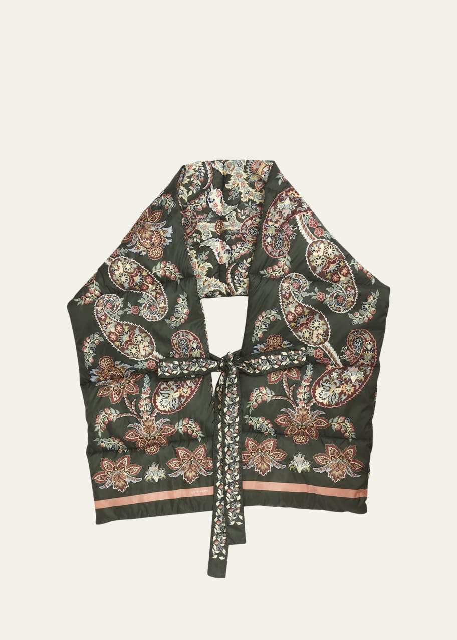 Image 1 of 1: Paisley Quilted Wool-Blend Scarf