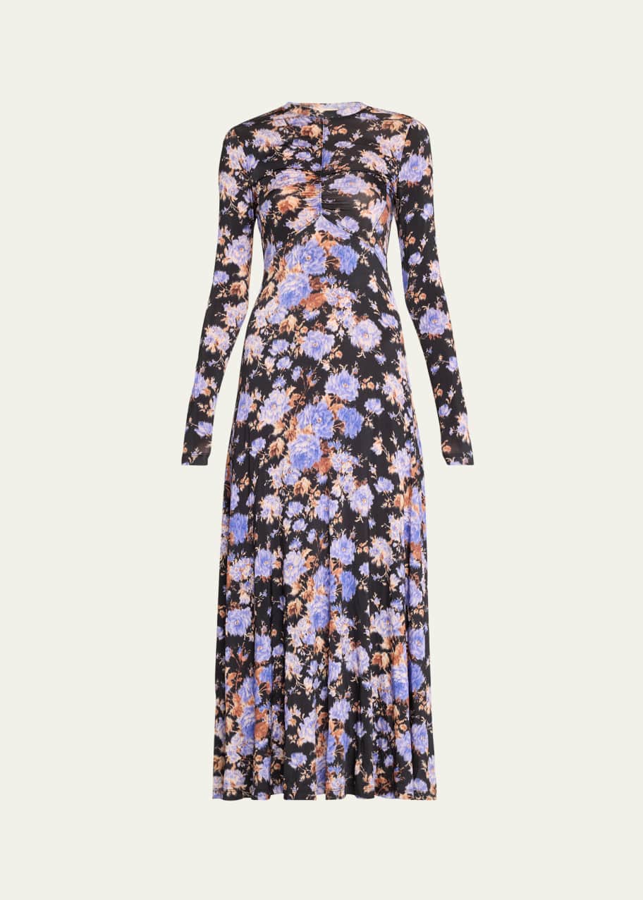Image 1 of 1: Naia Printed Jersey Long-Sleeve Maxi Dress