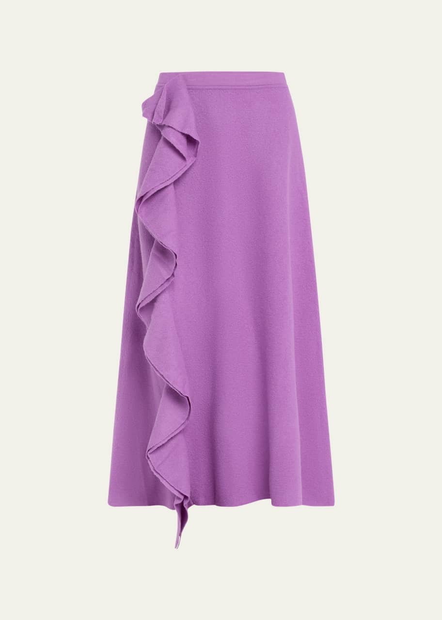 Image 1 of 1: Mireya Ruffled Wool Maxi Skirt